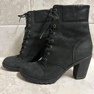 Timberland Glancy Boots Women’s Size 8.5 Black Nubuck Block Heel Booties